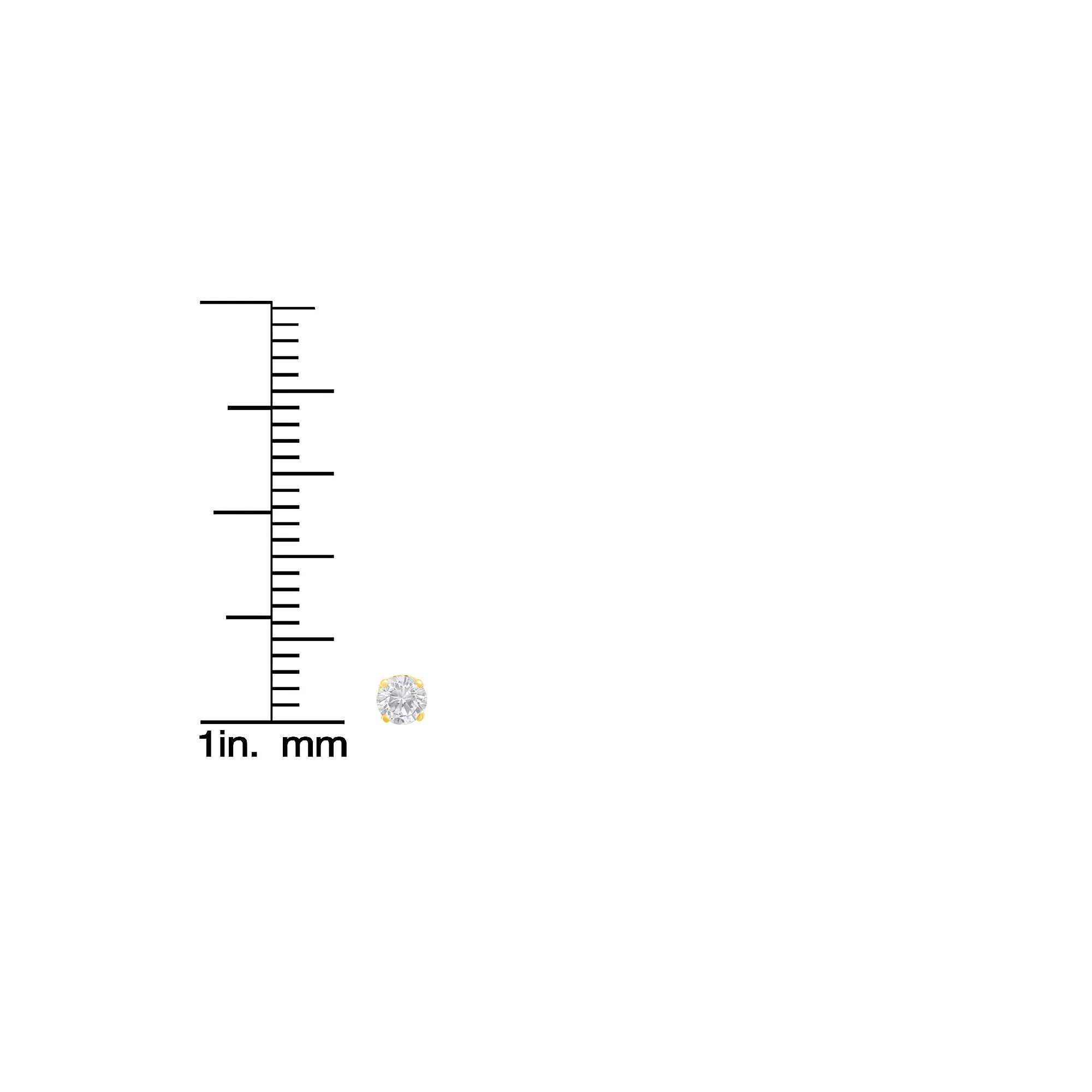 10K Yellow Gold 1/3 Cttw Round Brilliant-Cut Diamond Classic 4-Prong Stud Earrings