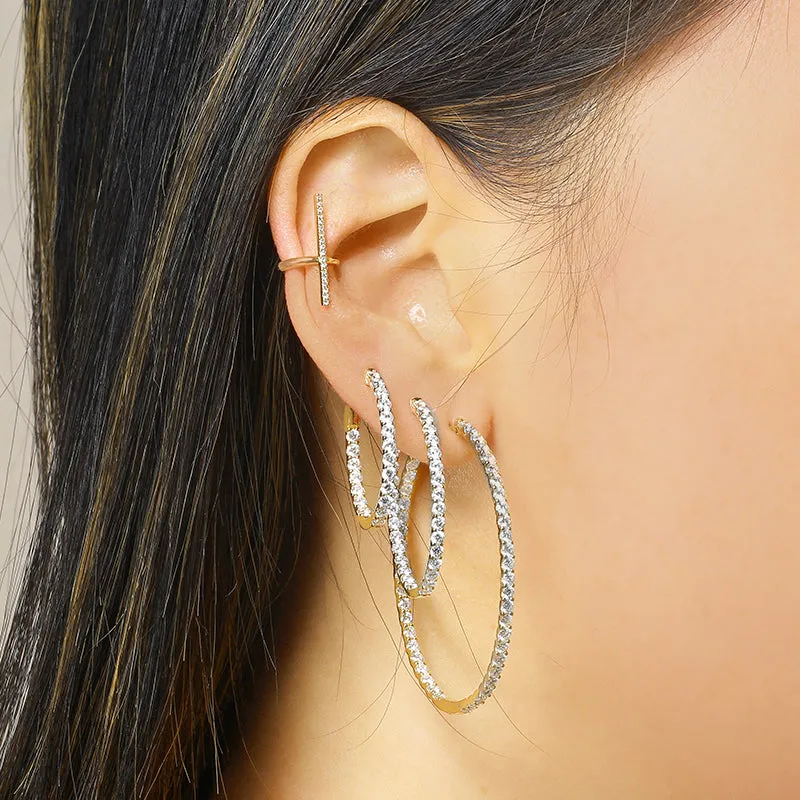 27mm Hoop Diamond Earrings