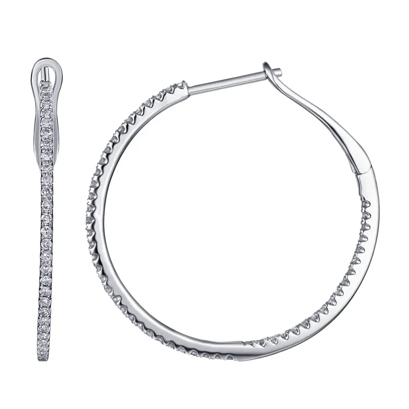 27mm Hoop Diamond Earrings