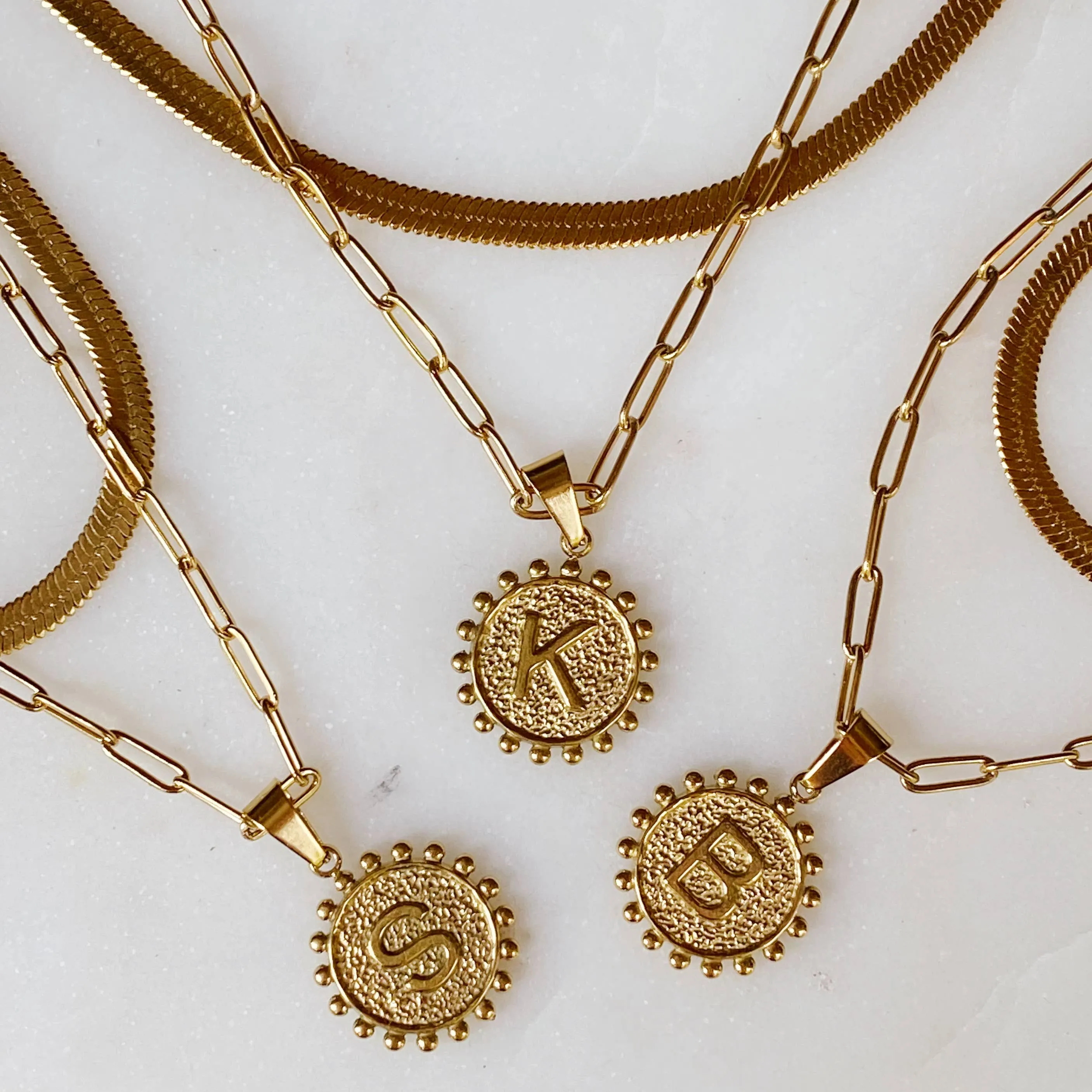 Double Chain Initial Necklace: G