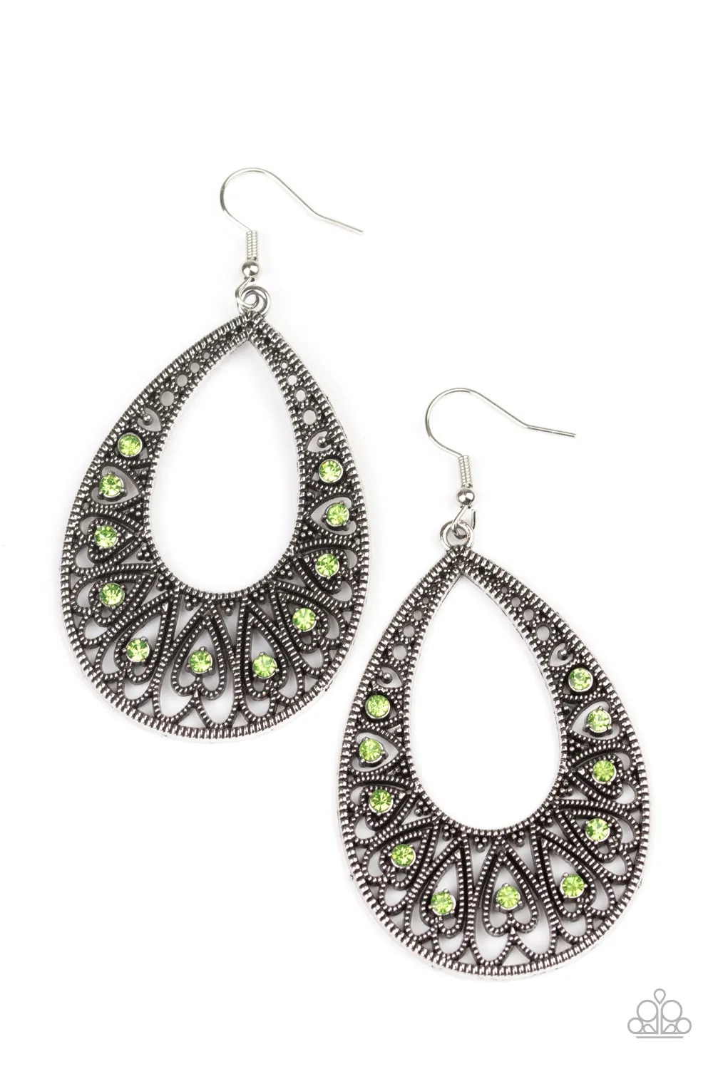 Paparazzi Love To Be Loved Earrings Green