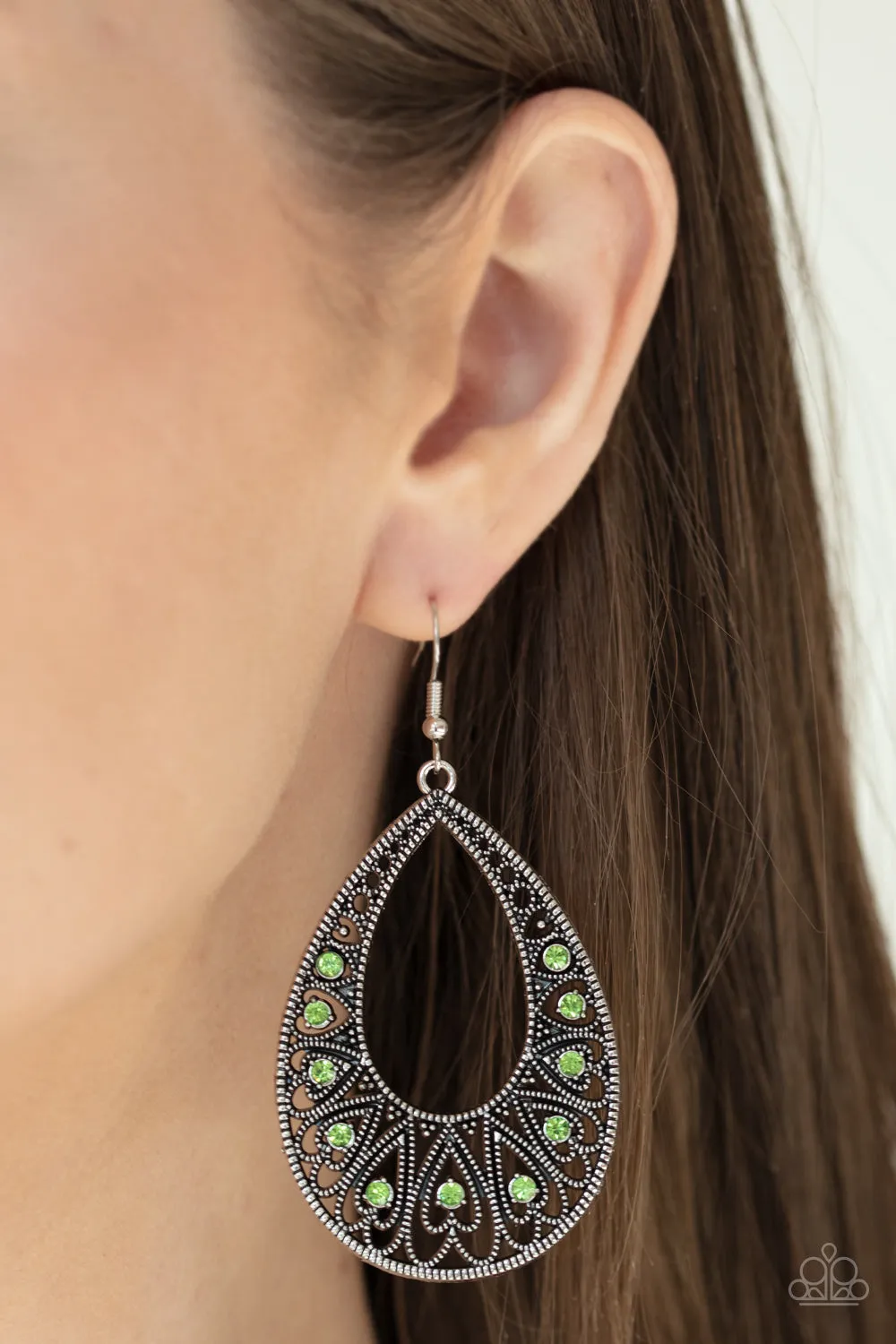 Paparazzi Love To Be Loved Earrings Green