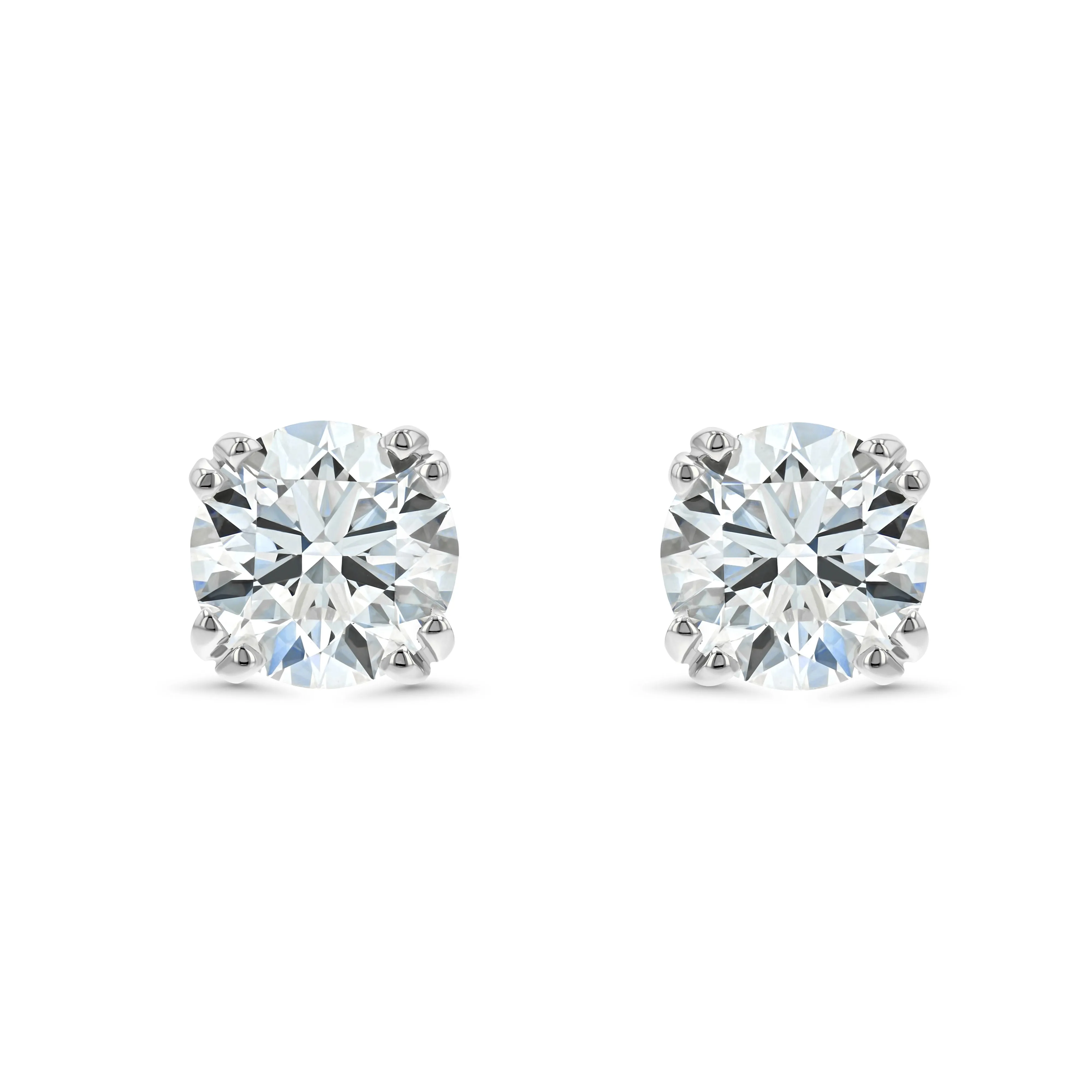 Platinum 8-prong Round Brilliant Diamond Stud Earrings (0.75 Ct. T.w., Si1-si2 Clarity, H-i Color)
