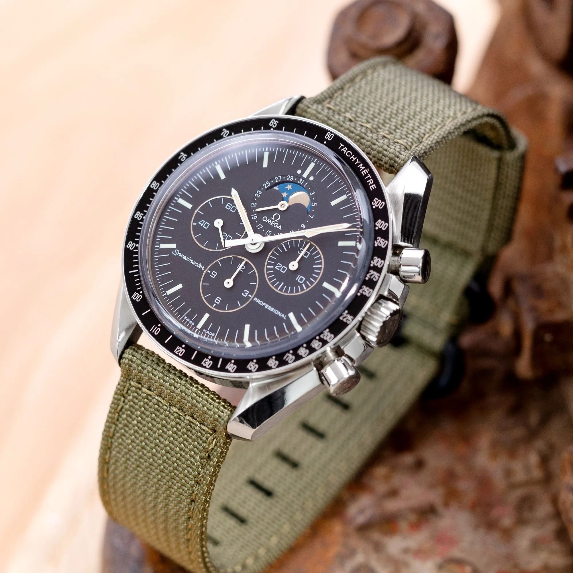 Q.R. 20mm 2-pcs Ribbed Nylon, Military Green