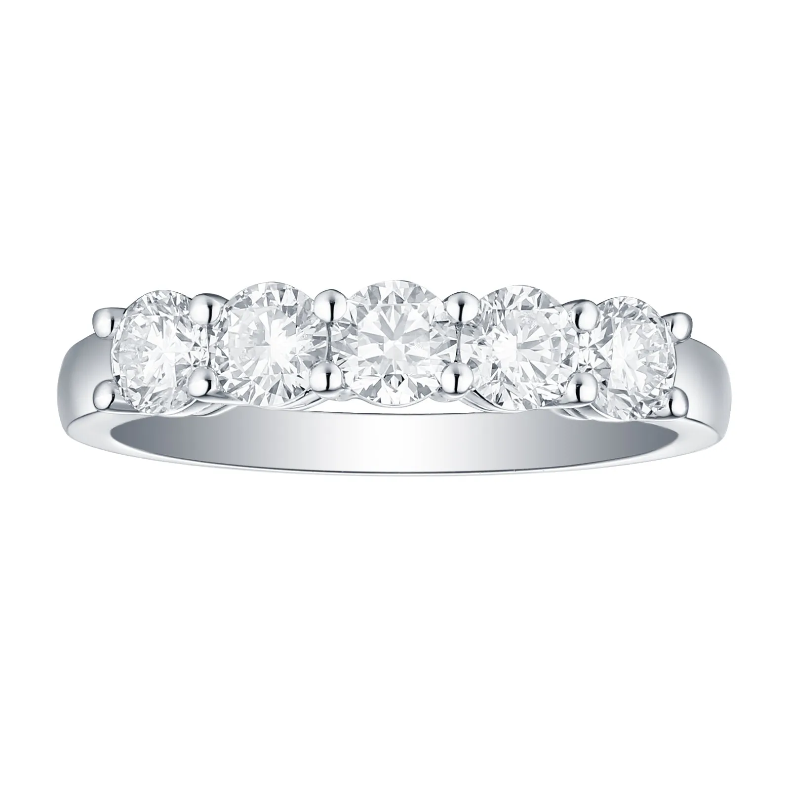 Smiling Rocks Lab Grown Diamond Five-Stone Band (1 ctw) - SRR-00645WHT