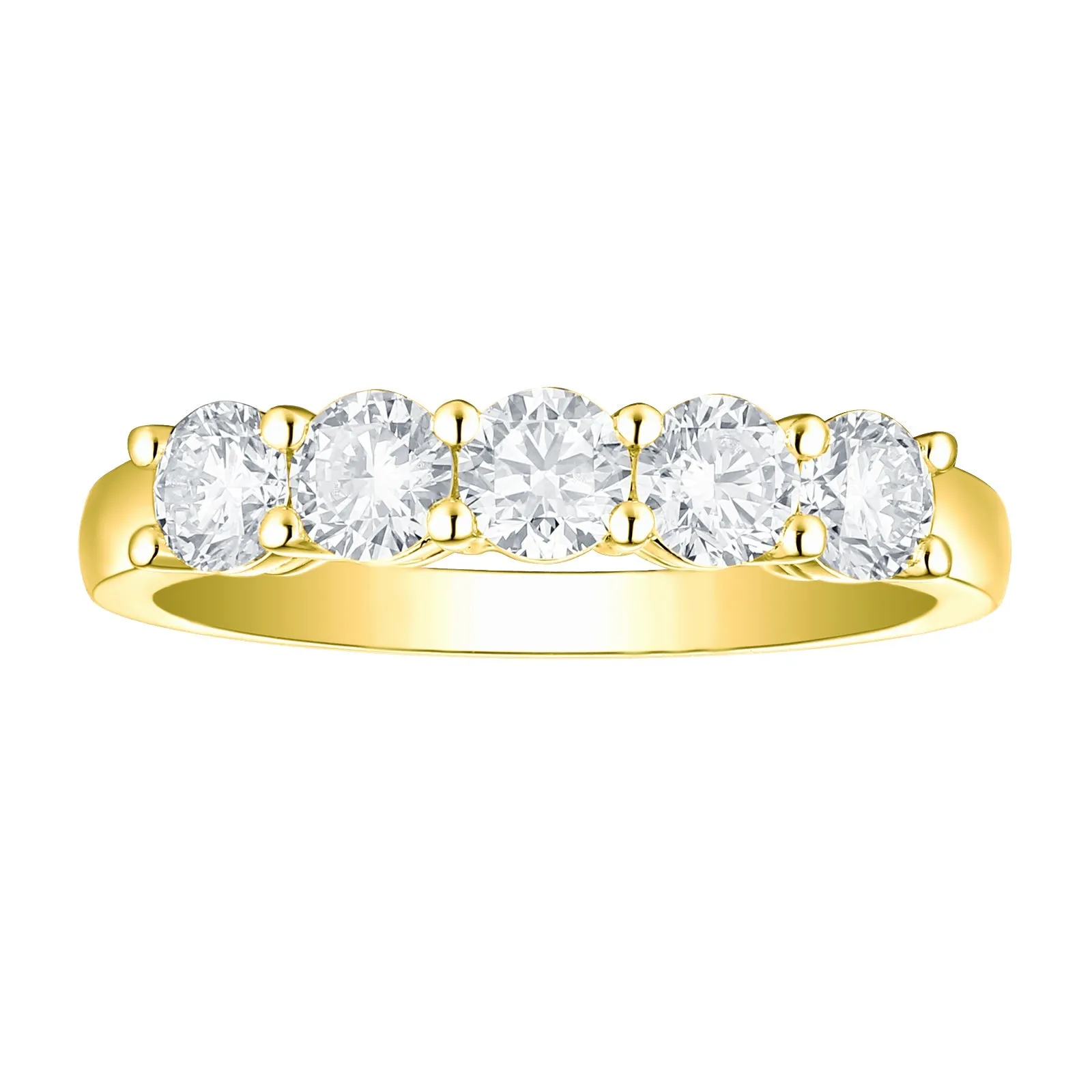 Smiling Rocks Lab Grown Diamond Five-Stone Band (1 ctw) - SRR-00645WHT