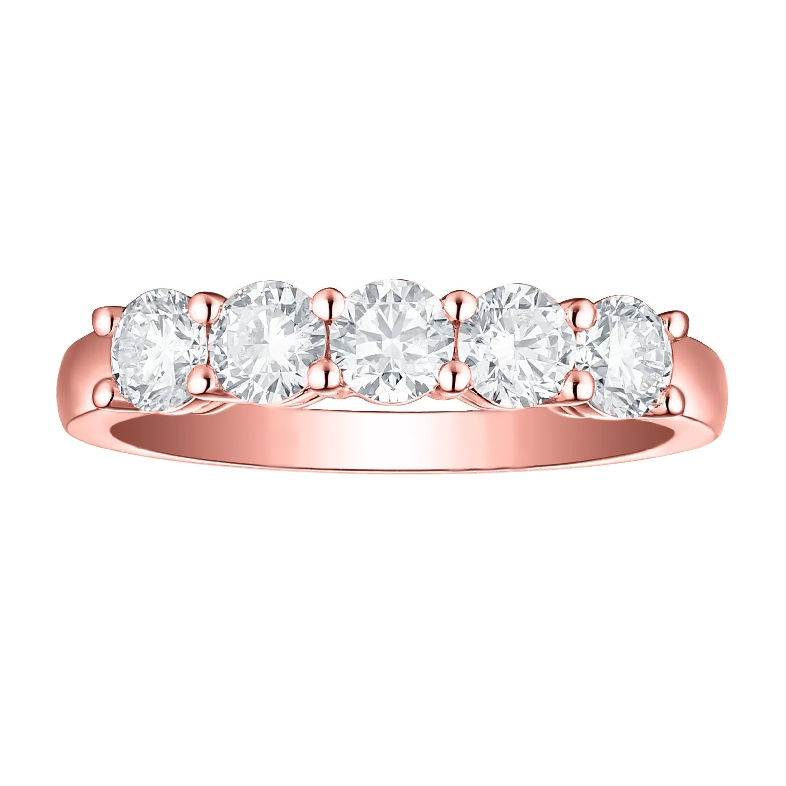 Smiling Rocks Lab Grown Diamond Five-Stone Band (1 ctw) - SRR-00645WHT