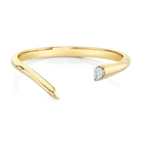 Solid Tusk Cuff with Diamond Pear | Ready to Ship